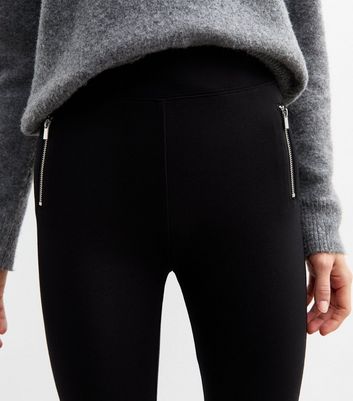 Black High Waisted Zip Leggings