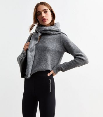 Black High Waisted Zip Leggings