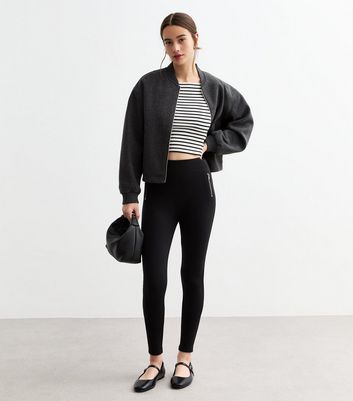 Black High Waisted Zip Leggings