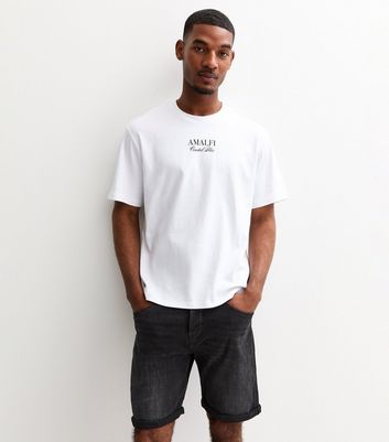 Jack & Jones Black Turned Up Cuff Denim Shorts