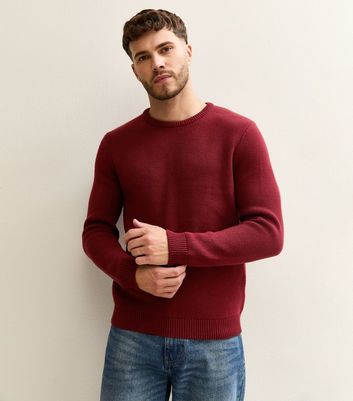 Dark Burgundy Premium Heavyweight Cotton Crew Neck Jumper