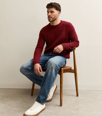 Dark Burgundy Premium Heavyweight Cotton Crew Neck Jumper 3 Dark Burgundy Premium Heavyweight Cotton Crew Neck Jumper