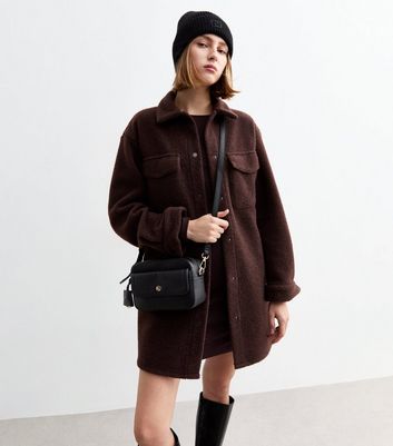 Black Faux Leather Camera Crossbody Bag