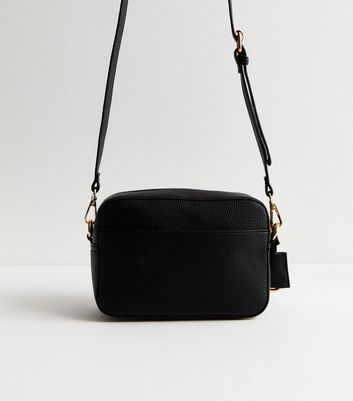 Black Faux Leather Camera Crossbody Bag 4 Black Faux Leather Camera Crossbody Bag