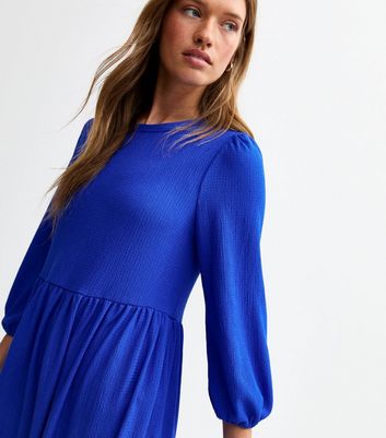 Crinkled Jersey Midi Smock Dress