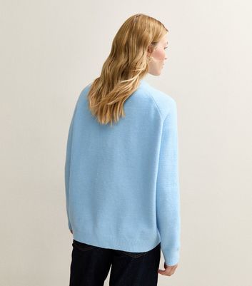 Light Blue Crew Neck Midweight Knit Jumper