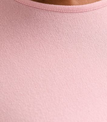Curves Mid Pink Cropped Sleeve Longline Jumper