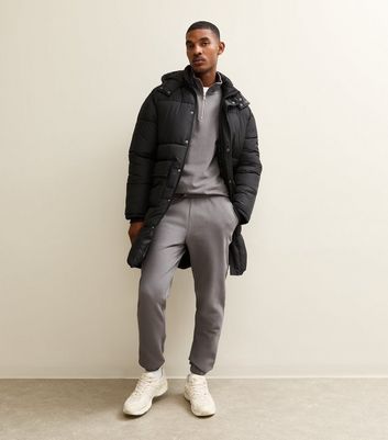 Black Regular Longline Puffer Jacket