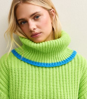 Sunshine Soul Green Chunky Roll Neck Jumper