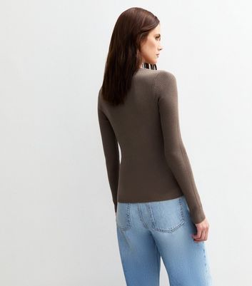 Mink Ribbed Crew Neck Jumper 4 Mink Ribbed Crew Neck Jumper