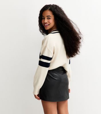 Girls Black Faux Leather Kilt Skort 4 Girls Black Faux Leather Kilt Skort