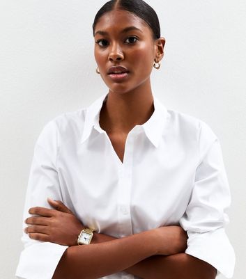 White Slim Fit Poplin Shirt