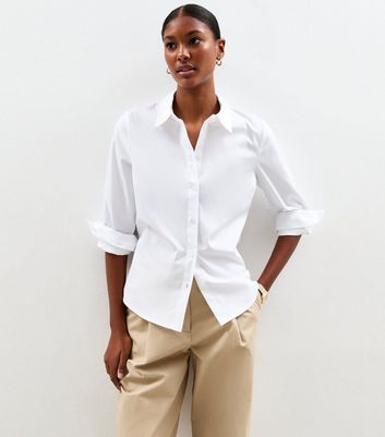White Slim Fit Poplin Shirt