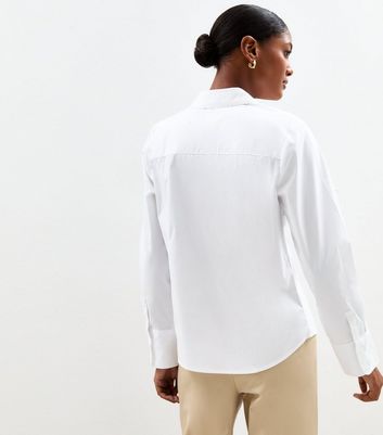 White Slim Fit Poplin Shirt