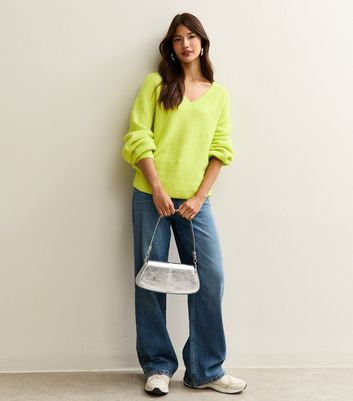 Sunshine Soul Bright Green V-Neck Jumper