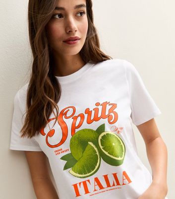 White Spritz Lime Print T-Shirt