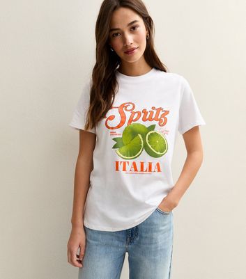White Spritz Lime Print T-Shirt