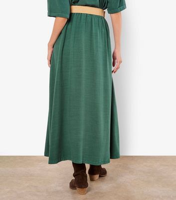 Apricot Green Boho Belted Midi Skirt 3 Apricot Green Boho Belted Midi Skirt