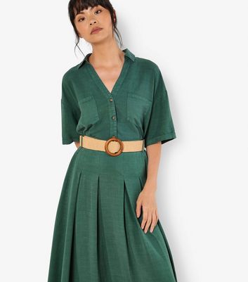 Apricot Green Boho Belted Midi Skirt 4 Apricot Green Boho Belted Midi Skirt