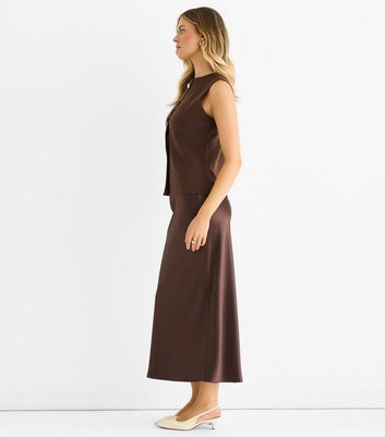Gini London Brown Button Front Top