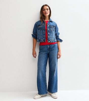 Petite Red Ribbed Lettuce Trim Short Sleeve Tee