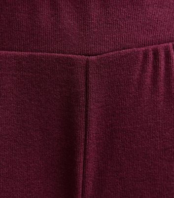 Burgundy Soft Touch Wide Leg Jersey Trousers