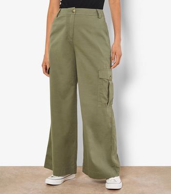 Apricot Light Khaki Wide Leg Cargo Trousers 4 Apricot Light Khaki Wide Leg Cargo Trousers