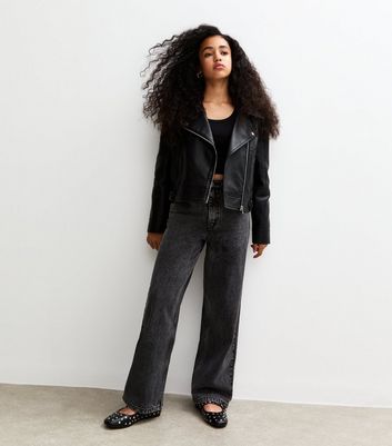 Girls Black Wide Leg Jeans 6 Girls Black Wide Leg Jeans