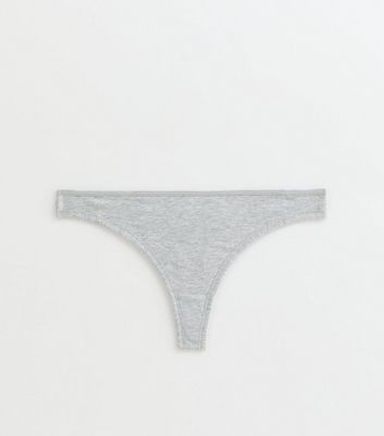 Grey Cotton Ruched Thong