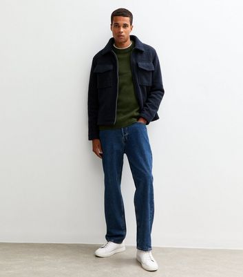 Dark Green Regular Fisherman Knit Crew Neck Jumper 3 Dark Green Regular Fisherman Knit Crew Neck Jumper