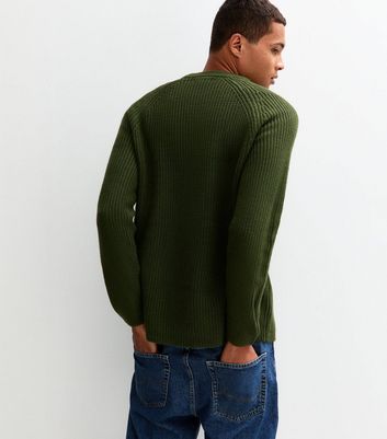 Dark Green Regular Fisherman Knit Crew Neck Jumper 4 Dark Green Regular Fisherman Knit Crew Neck Jumper