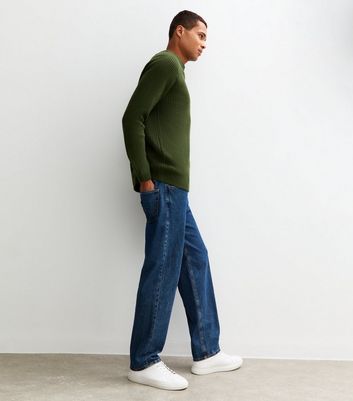 Dark Green Regular Fisherman Knit Crew Neck Jumper 5 Dark Green Regular Fisherman Knit Crew Neck Jumper