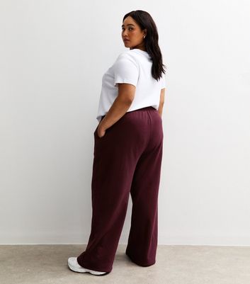 Curves Burgundy Wide Leg Joggers 4 Curves Burgundy Wide Leg Joggers