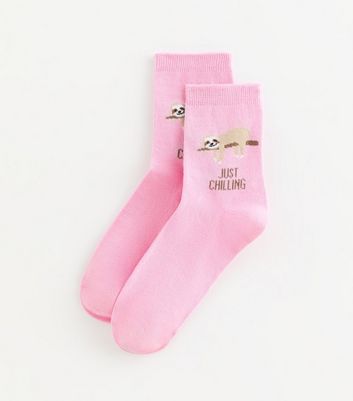Pink 'Just Chilling' Socks