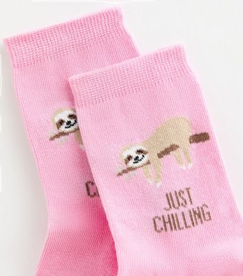 Pink 'Just Chilling' Socks