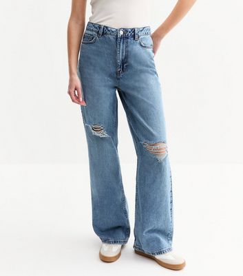 Blue Adalae Ripped Wide Leg Jeans 5 Blue Adalae Ripped Wide Leg Jeans
