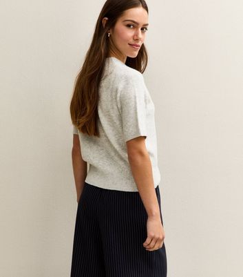 Petite Light Grey Short Sleeve Top