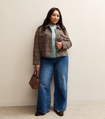 Curves Light Blue Crew Neck Jumper