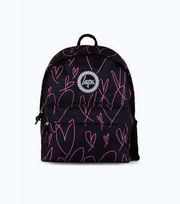 Hype Black Glitter Heart Backpack