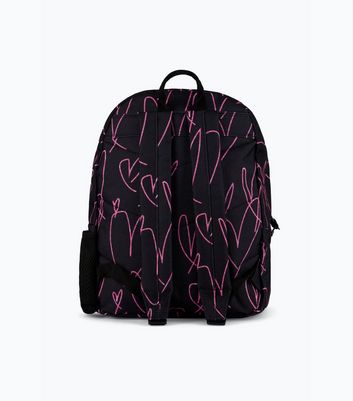 Hype Black Glitter Heart Backpack