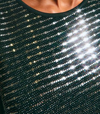 Silver Sequin Embellished Midi Dress