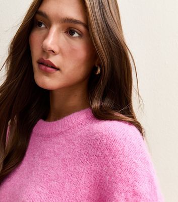 Sunshine Soul Pink Crew Neck Cropped Jumper