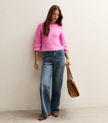 Sunshine Soul Pink Crew Neck Cropped Jumper