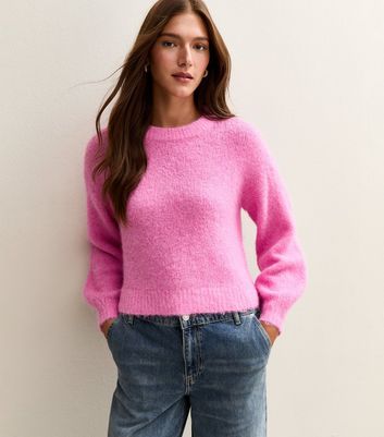 Sunshine Soul Pink Crew Neck Cropped Jumper