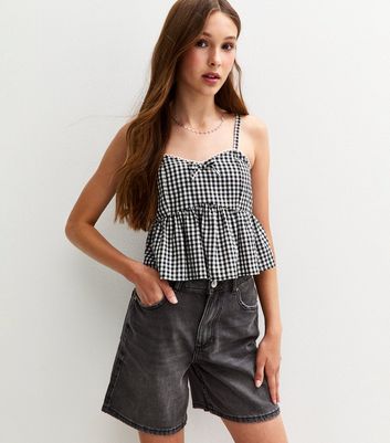 Girls Black Denim Bermuda Shorts 4 Girls Black Denim Bermuda Shorts