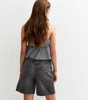 Girls Black Denim Bermuda Shorts 6 Girls Black Denim Bermuda Shorts