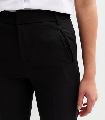 Girls Black Folded Leg School Trousers
