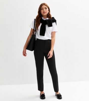 Girls Black Folded Leg School Trousers 3 Girls Black Folded Leg School Trousers