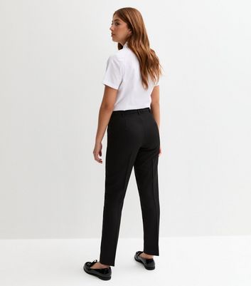 Girls Black Folded Leg School Trousers 4 Girls Black Folded Leg School Trousers