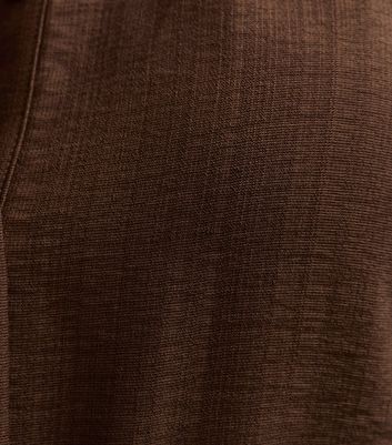 Brown Button Up Belted Midi Shirt Dress